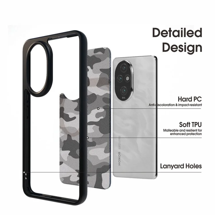 IBMRS Для чести 200 Pro 5G Чехол жесткий ПК мягкий TPU Чехол для телефона Угловые подушки безопасности Противоударный - Художественный камуфляж