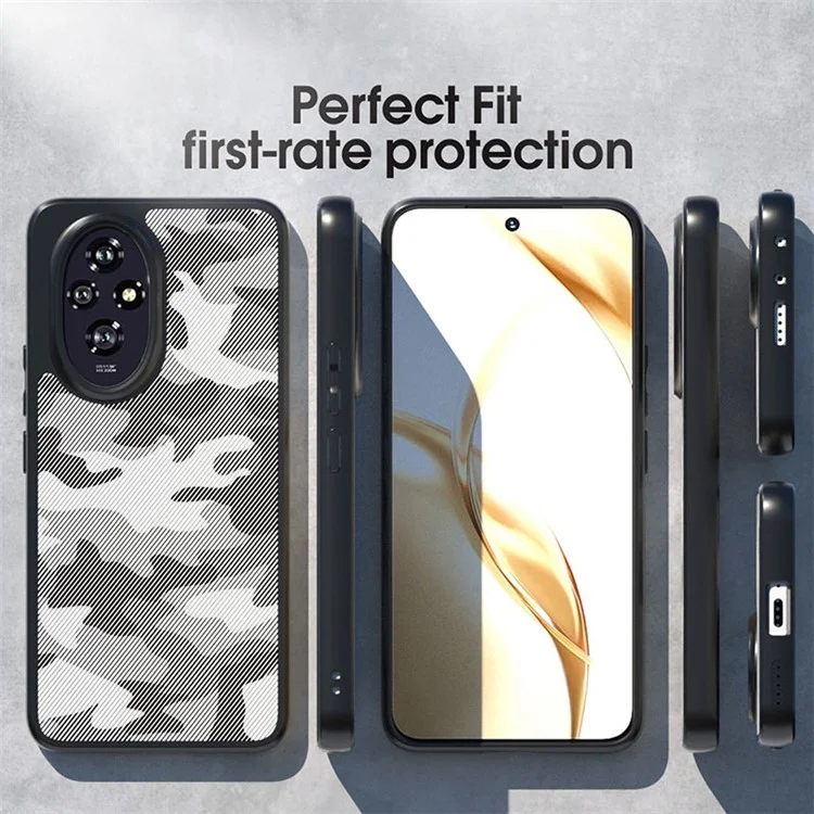 IBMRS For Honor 200 5G Case 2 em 1 Híbrido Capa Rígida de PC Macio TPU - Camuflagem Artística