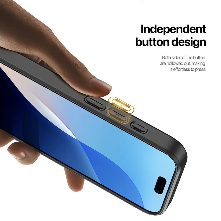DUX DUCIS Rafi II Series for iPhone 16 Magnetic Case RFID Blocking Leather+TPU Phone Cover - Black