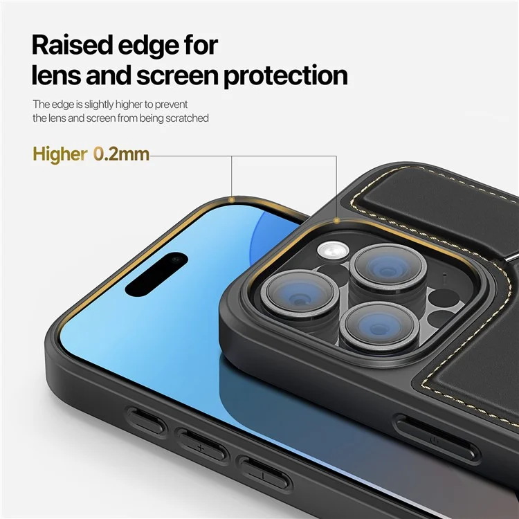 DUX DUCIS Rafi II Series per iPhone 16 Pro Max Custodia Compatibile con MagSafe Card Slots Phone Cover - Nero