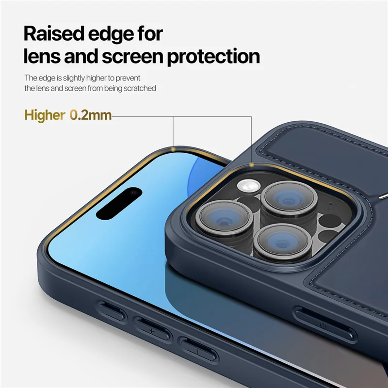 DUX DUCIS Rafi II Series for iPhone 16 Pro Max Case Compatible with MagSafe Card Slots Phone Cover - Blue