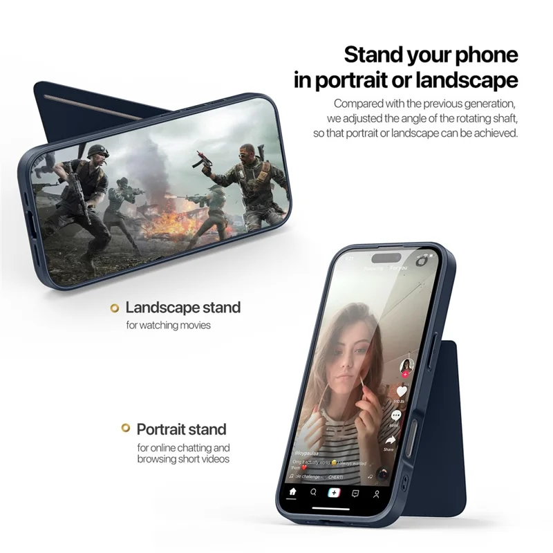 DUX DUCIS Rafi II Series for iPhone 16 Pro Max Case Compatible with MagSafe Card Slots Phone Cover - Blue