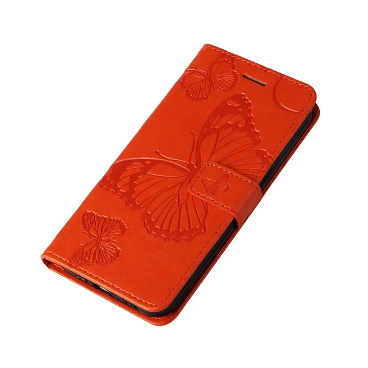 For Honor Magic6 Lite 5G / X9b 5G / X50 5G Wallet Case Floral Butterfly Imprinted Leather Phone Cover Stand - Orange