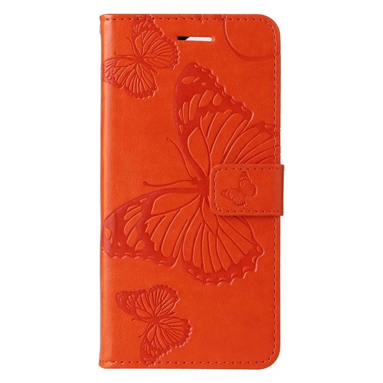 For Honor Magic6 Lite 5G / X9b 5G / X50 5G Wallet Case Floral Butterfly Imprinted Leather Phone Cover Stand - Orange