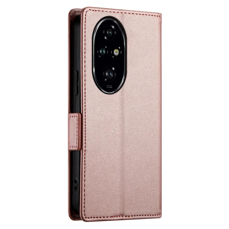 DF-010 For Honor 200 Pro 5G Case PU Leather Wallet Stand Phone Cover - Rose Gold