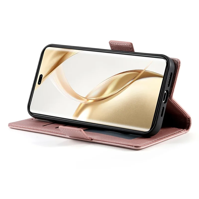 DF-010 For Honor 200 Pro 5G Case PU Leather Wallet Stand Phone Cover - Rose Gold