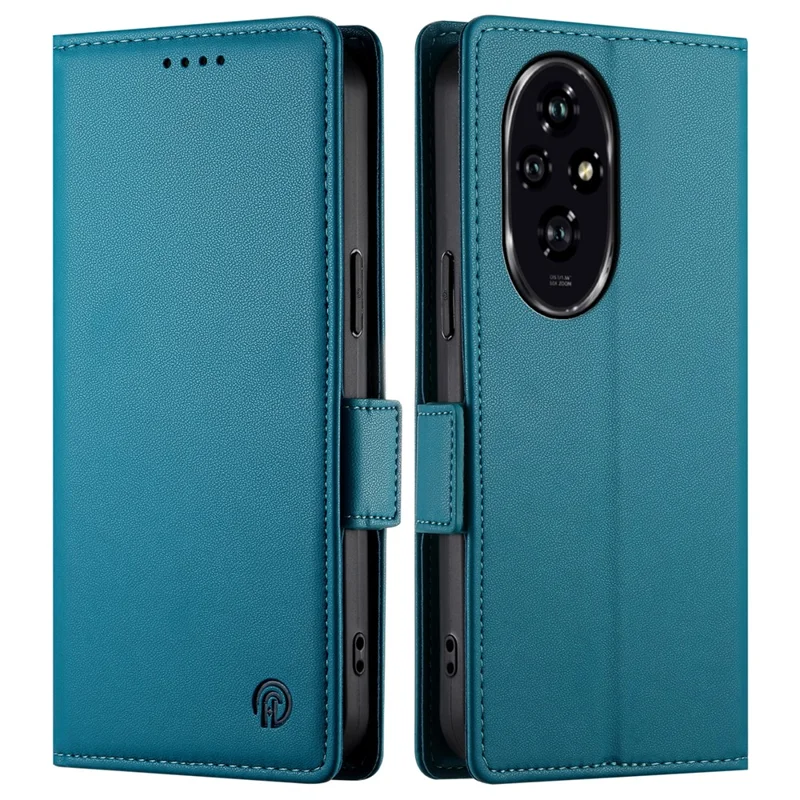 DF-010 For Honor 200 5G Wallet Case PU Leather Stand Phone Cover - Blue