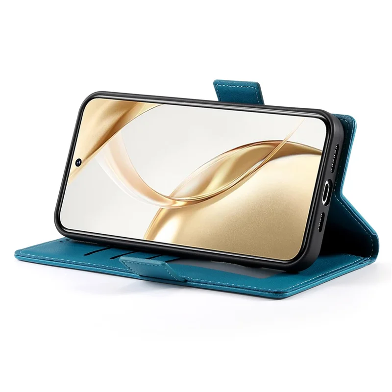 DF-010 For Honor 200 5G Wallet Case PU Leather Stand Phone Cover - Blue