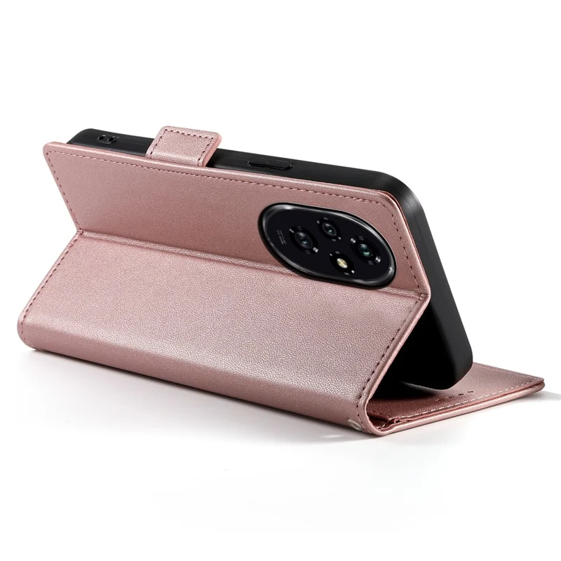 DF-010 For Honor 200 5G Wallet Case PU Leather Stand Phone Cover - Rose Gold