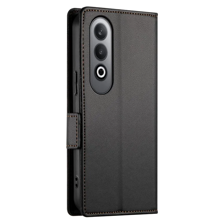 DF-010 Para Oppo K12 / OnePlus Nord CE4 5G Capa de Suporte Antirroubo de Couro PU Capa de Telefone - Preto