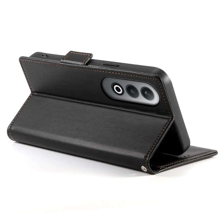 DF-010 Para Oppo K12 / OnePlus Nord CE4 5G Capa de Suporte Antirroubo de Couro PU Capa de Telefone - Preto