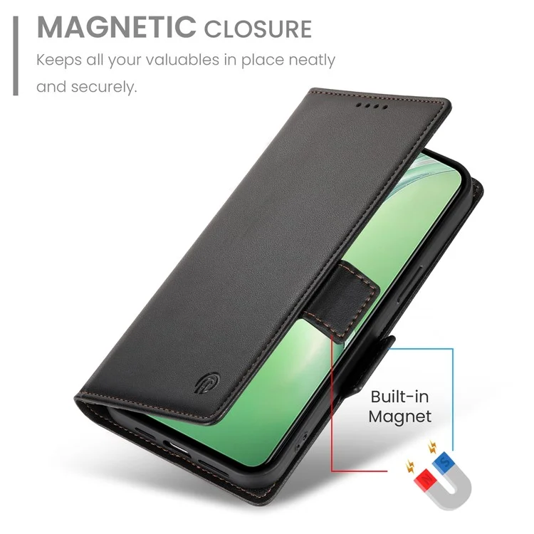 DF-010 Para Oppo K12 / OnePlus Nord CE4 5G Capa de Suporte Antirroubo de Couro PU Capa de Telefone - Preto