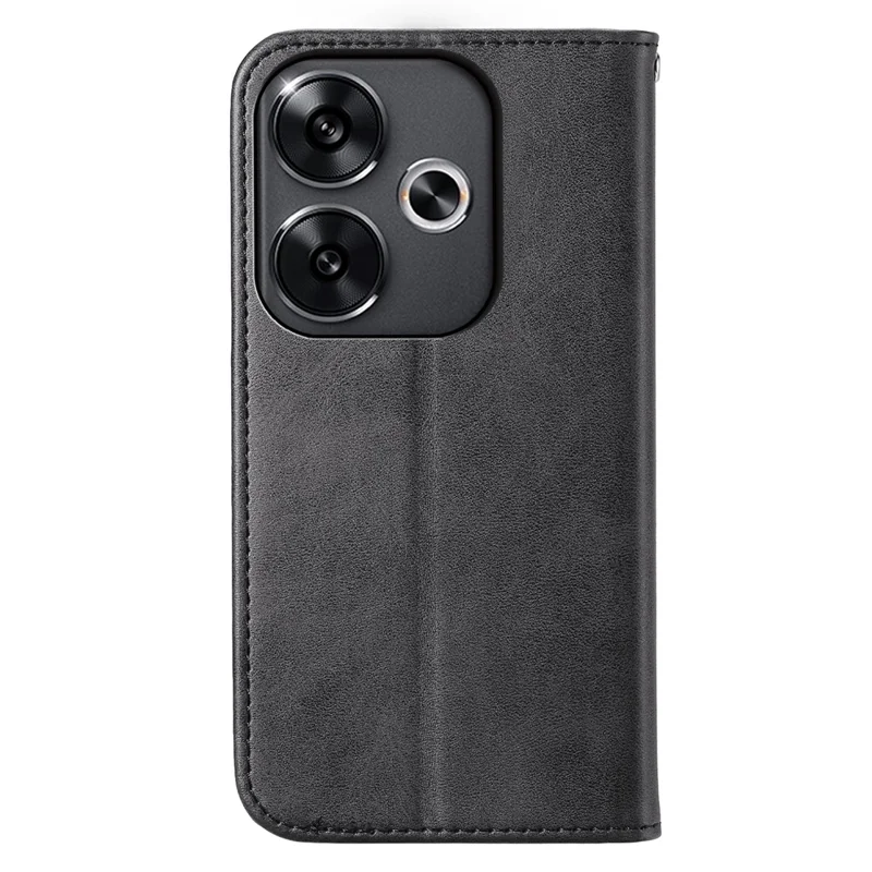 For Xiaomi Redmi Turbo 3 5G / Poco F6 5G Case Imprint Calf Texture Leather Wallet Phone Cover - Black