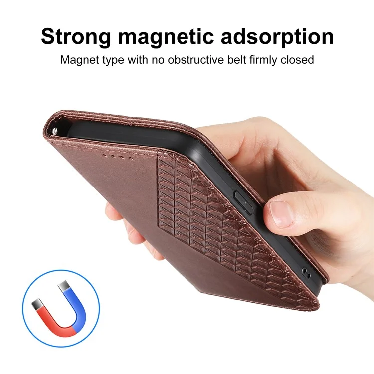For Oppo Reno12 5G (Global) Case PU Leather Wallet Phone Cover Calf Texture - Brown