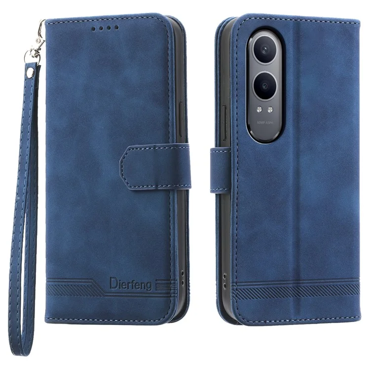 DIERFENG DF-03 For Oppo K12x 5G (China) / OnePlus Nord CE4 Lite 5G Case Shockproof Leather Wallet Phone Cover - Blue