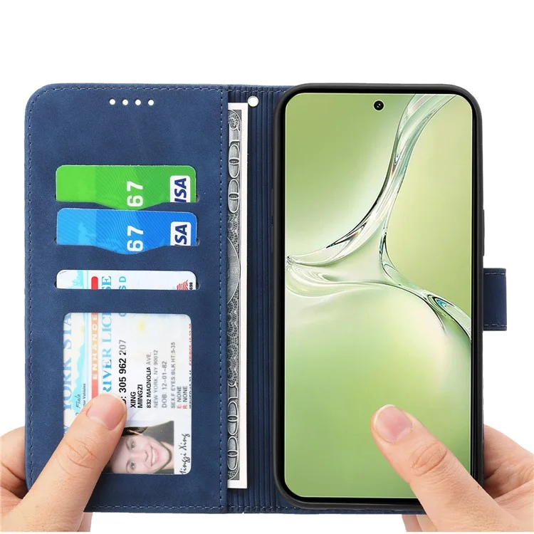 DIERFENG DF-03 For Oppo K12x 5G (China) / OnePlus Nord CE4 Lite 5G Case Shockproof Leather Wallet Phone Cover - Blue