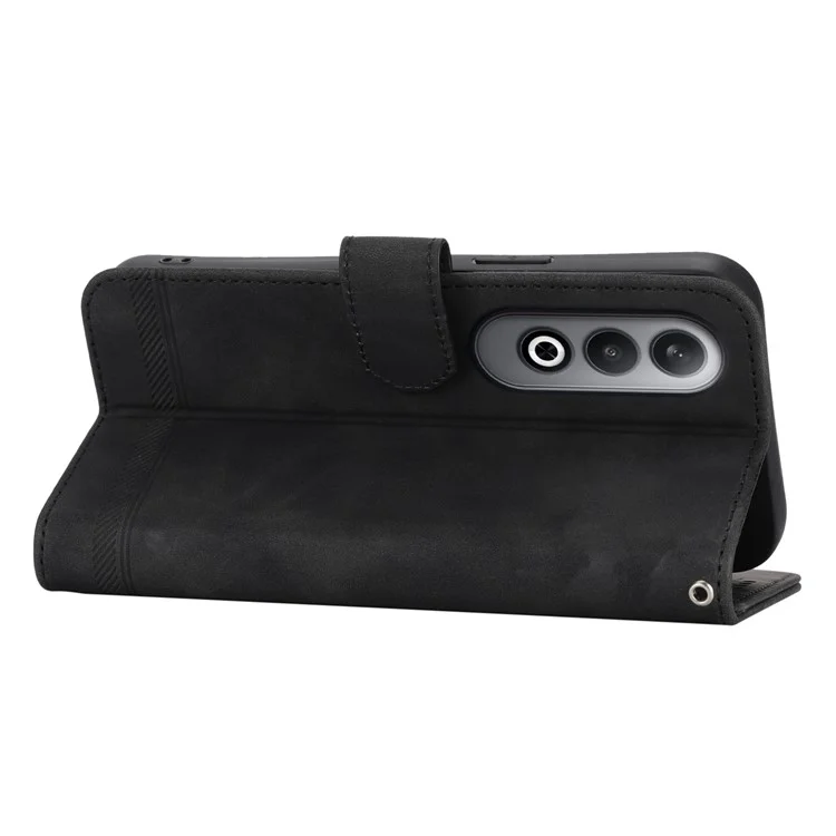 DIERFENG DF-03 Para Oppo K12 / OnePlus Nord CE4 5G Capa Carteira Anti-Queda Couro Telefone Capa - Preto
