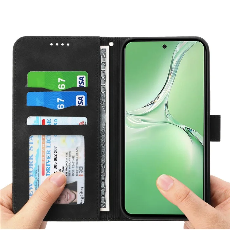 DIERFENG DF-03 Para Oppo K12 / OnePlus Nord CE4 5G Capa Carteira Anti-Queda Couro Telefone Capa - Preto