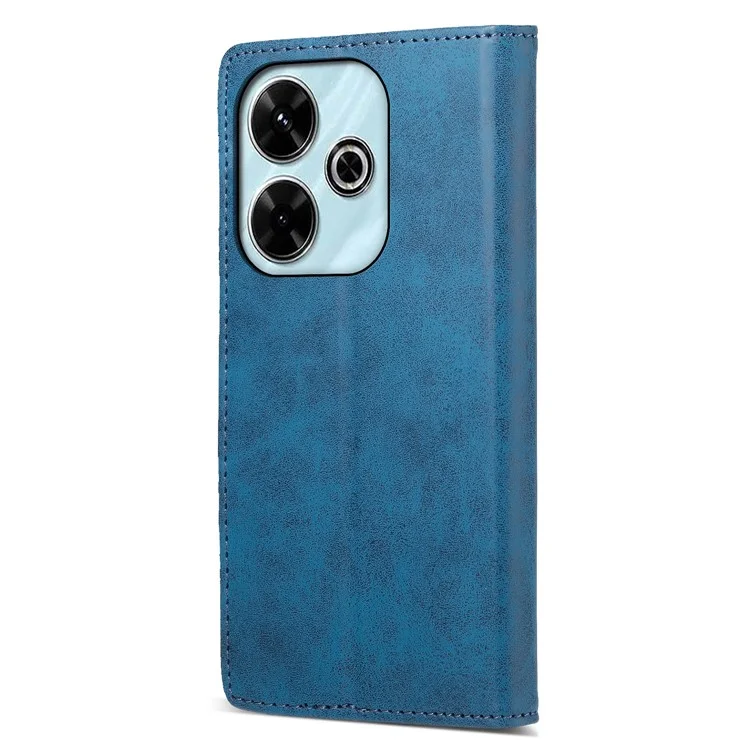 DF-05 Para Xiaomi Redmi 13 4G / 5G / Note 13R 5G / Poco M6 4G Capa RFID Blocking Leather Phone Shell - Azul