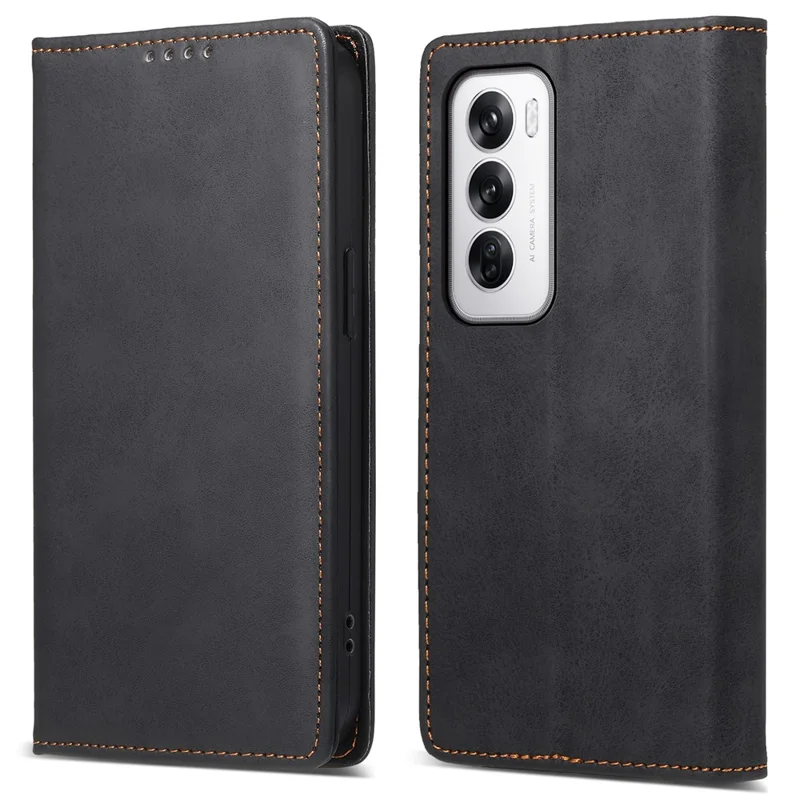 DF-05 Pour Oppo Reno12 5G (Global) Étui de téléphone RFID Blocking PU Cuir Flip Cover - Noir