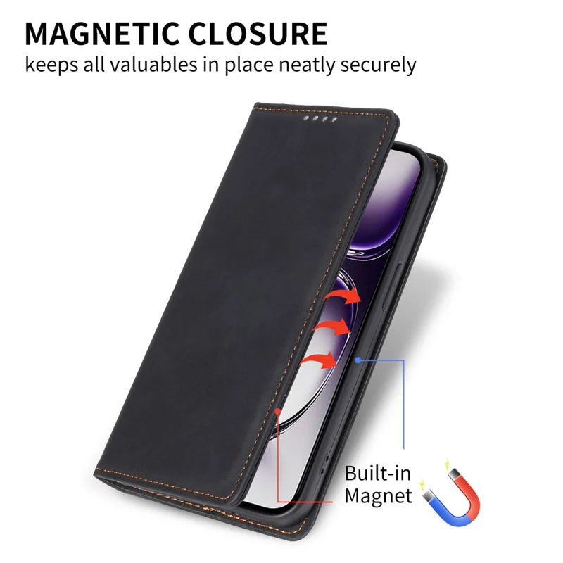 DF-05 Pour Oppo Reno12 5G (Global) Étui de téléphone RFID Blocking PU Cuir Flip Cover - Noir