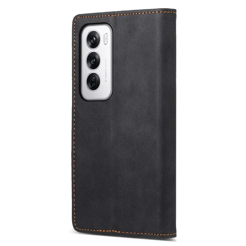 DF-05 Pour Oppo Reno12 5G (Global) Étui de téléphone RFID Blocking PU Cuir Flip Cover - Noir