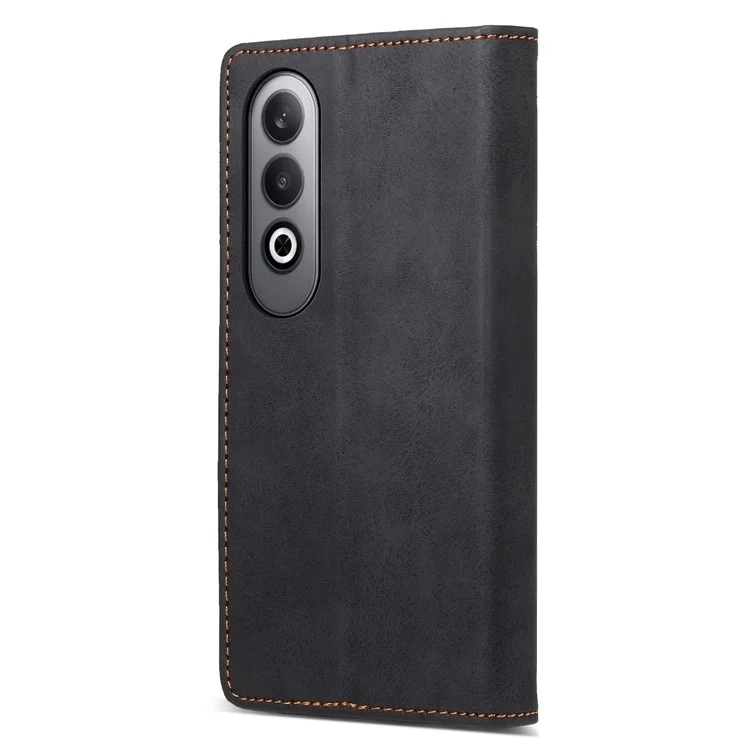 Capa carteira de couro PU com bloqueio RFID para Oppo K12 / OnePlus Nord CE4 5G - Preto