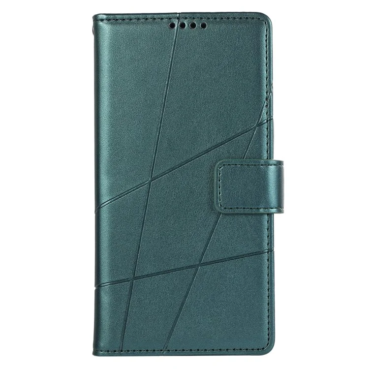 DF-06 For Oppo K12 / Nord CE4 5G Phone Case Leather Flip Wallet Cover Line Imprint - Green