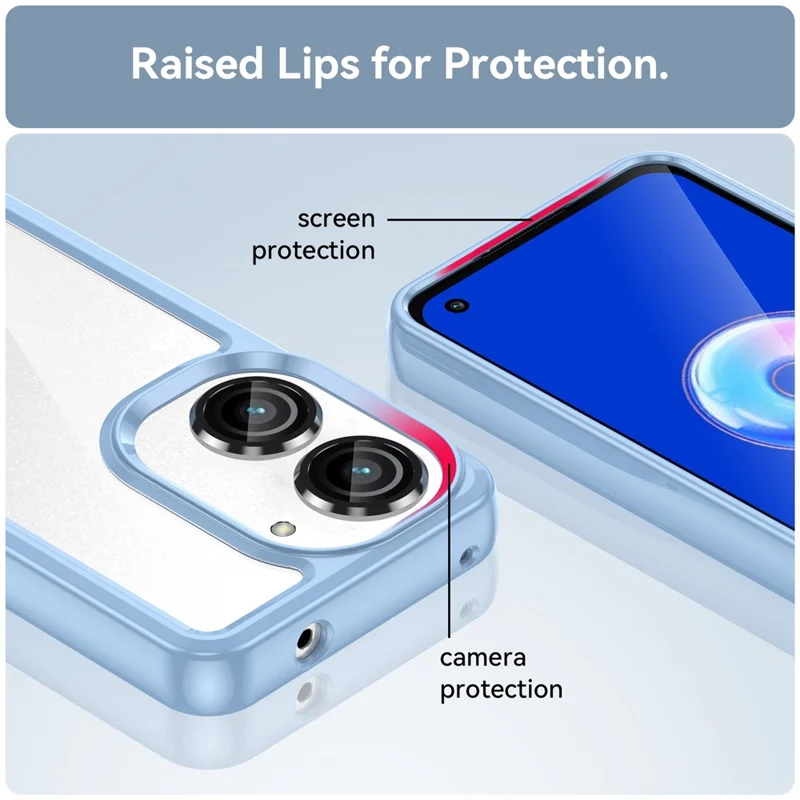 Per Asus Zenfone 9 5G / 10 5G TPU + Custodia protettiva per telefono acrilica trasparente Anti-caduta Anti-graffio Coperchio posteriore - Blu