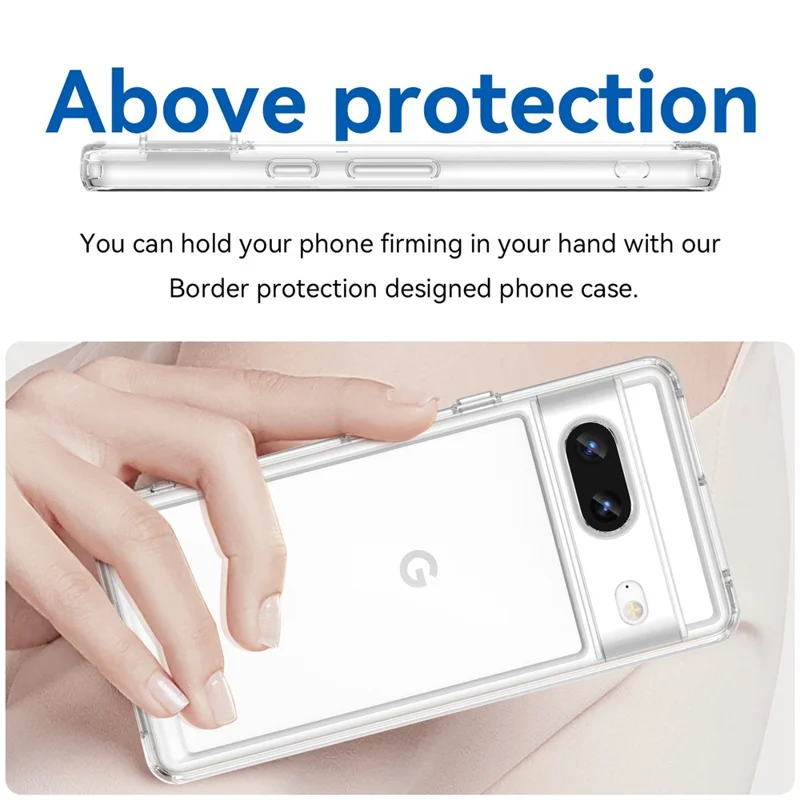 For Google Pixel 7 5G Stylish TPU + Acrylic Phone Protective Case Anti-scratch Back Cover - Transparent