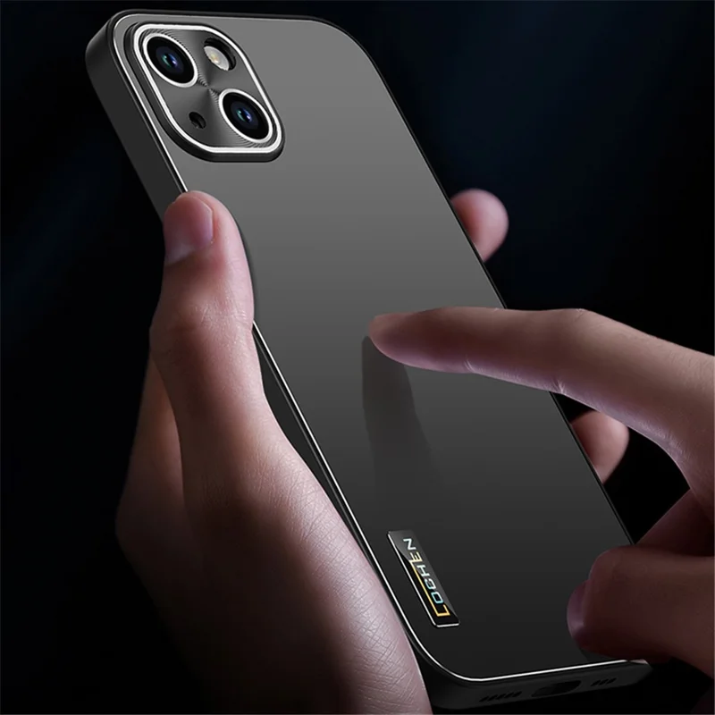 Para iPhone 14 Case PC+TPU Anti-choque Hybrid Phone Cover Camera Protection - Graphite Black
