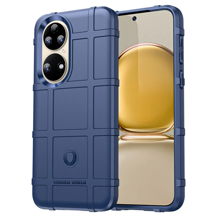 Para Huawei P50 Pro 4g, Shell Anti-arranhão Textura de Grade Quadrada Robusta - Azul