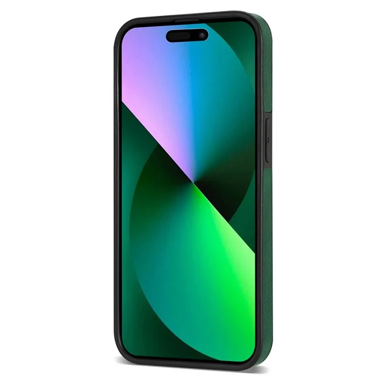 N.BEKUS Funda para iPhone 16 Pro con ranura para tarjeta, cremallera y cartera de piel con correa para el hombro - Verde