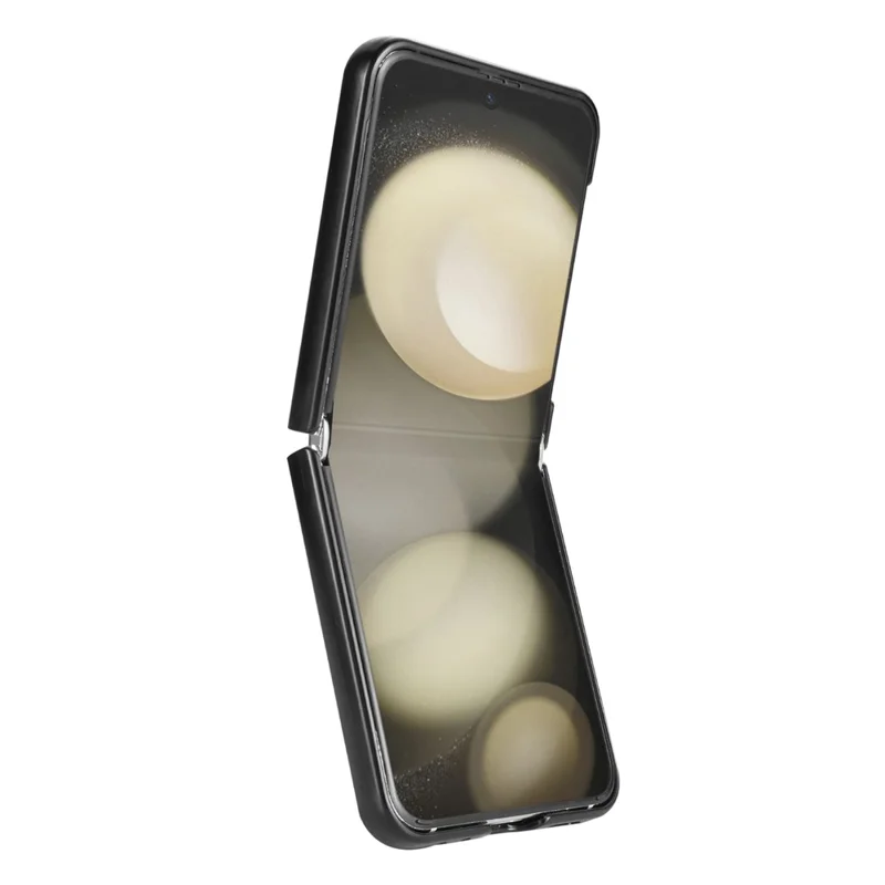 CSJ-P2 For Samsung Galaxy Z Flip7 FE 5G / Z Flip6 5G / Z Flip5 5G Case Stitching Leather Phone Cover Ring Kickstand - Brown