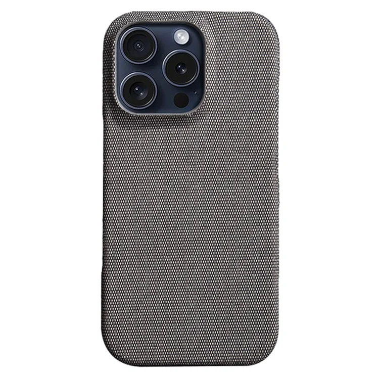 Для iPhone 16 Pro Case Cloth Texture Anti-Scratch Protective PC Phone Cover - Grey