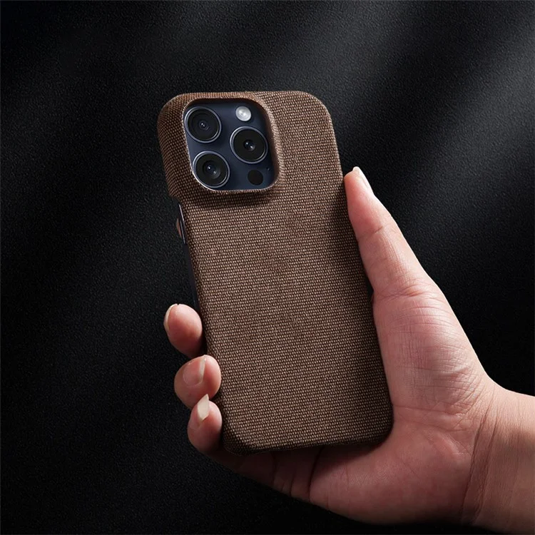 Для iPhone 16 Pro Case Cloth Texture Anti-Scratch Protective PC Phone Cover - Grey