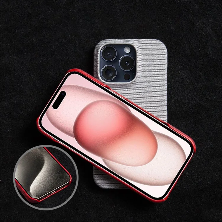 Для iPhone 16 Pro Case Cloth Texture Anti-Scratch Protective PC Phone Cover - Grey