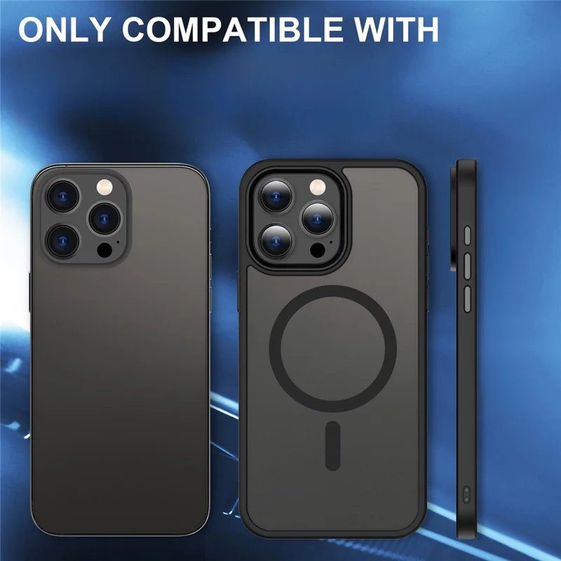 Custodia per iPhone 13 Pro Max compatibile con MagSafe Custodia ibrida TPU+PC - Nera