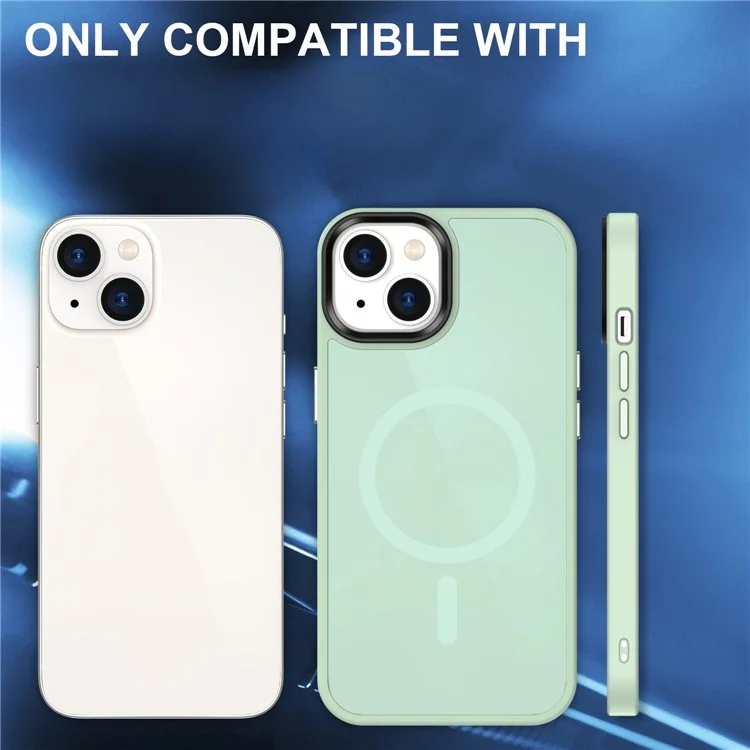 Funda magnética compatible con iPhone 15 MagSafe TPU+PC Skin-Touch Phone Cover - Verde claro