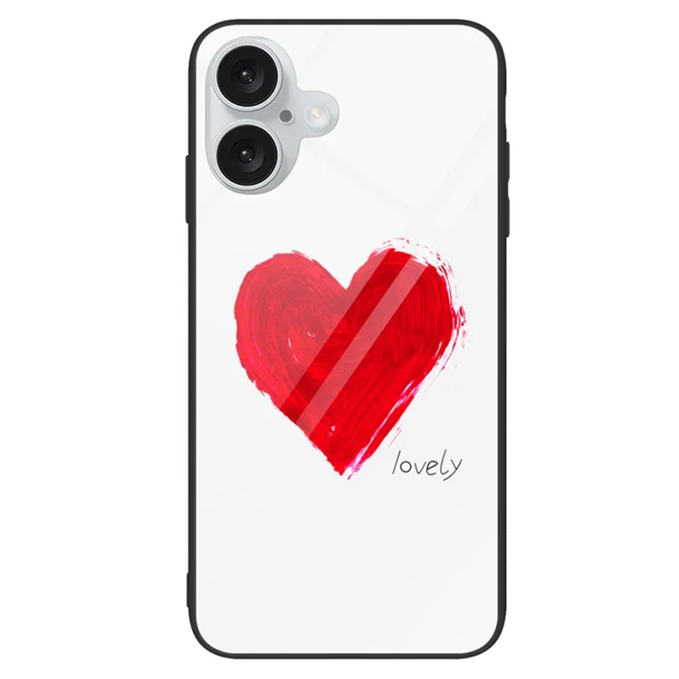 Чехол для iPhone 16 Plus с закаленным стеклом+ПК+TPU - Lovely