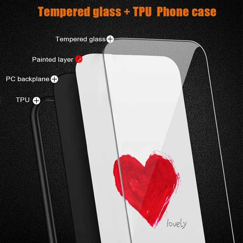 For iPhone 16 Plus Case Tempered Glass+PC+TPU Phone Cover - Leaves