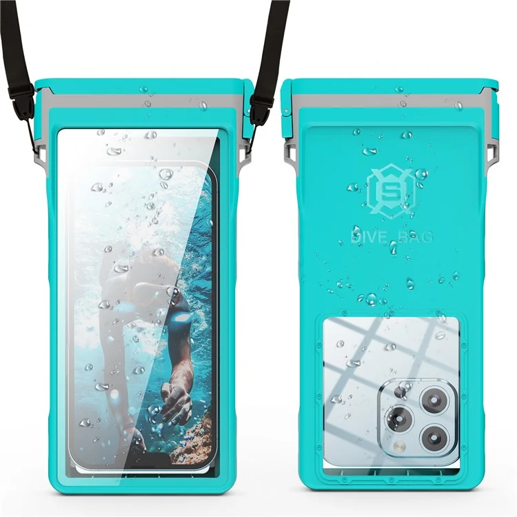 SHELLBOX 15m Capa de Telefone Celular à Prova d'Água de 7 polegadas - Azul