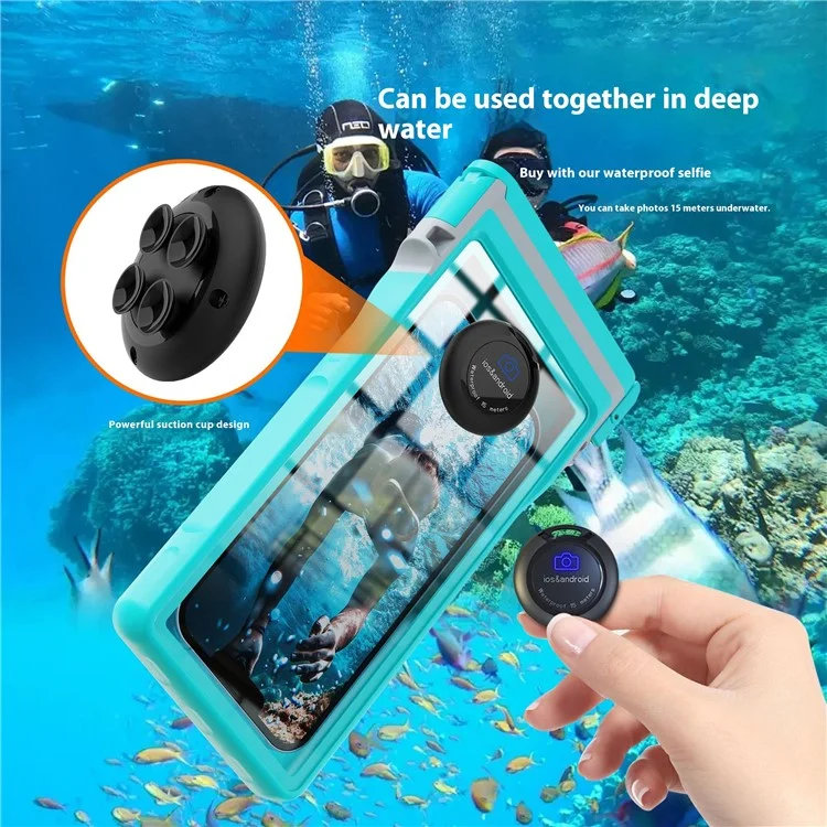 SHELLBOX 15m Capa de Telefone Celular à Prova d'Água de 7 polegadas - Azul