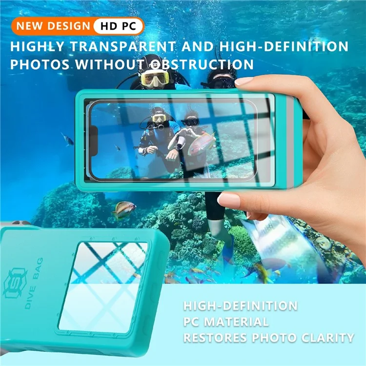 SHELLBOX 15m Capa de Telefone Celular à Prova d'Água de 7 polegadas - Azul