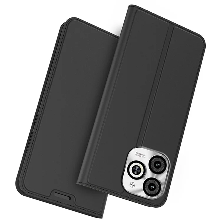 For Infinix Smart 8 4G Case Stand Card Slot Leather Phone Cover Auto Magnetic Closed - Black
