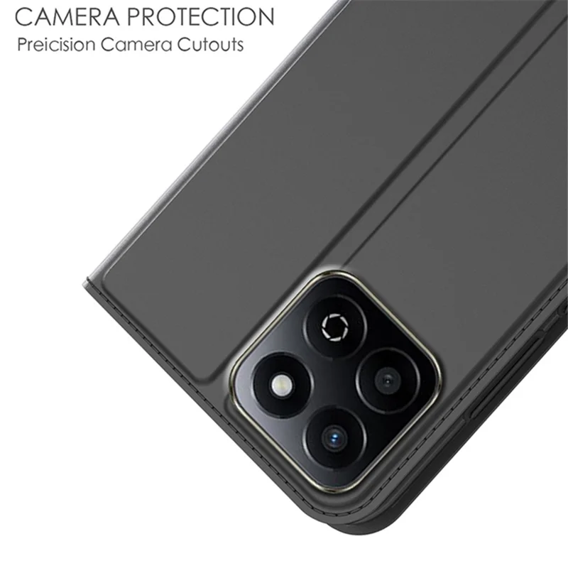 For Honor Play 60 Plus 5G Custodia Chiusura Magnetica PU Pelle Flip Cover per Telefono - Nero