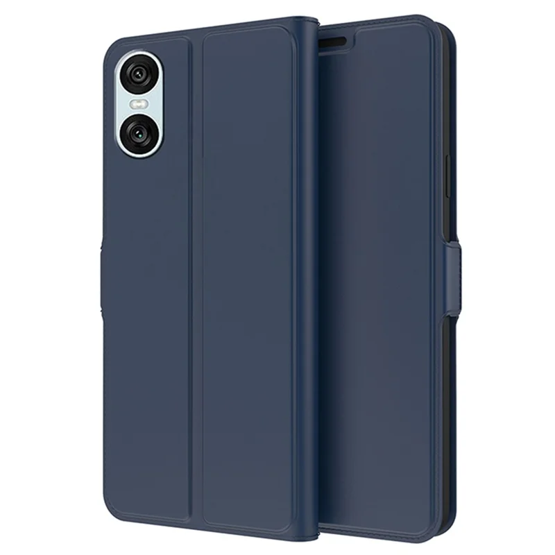 For Sony Xperia 10 VI Case PU Leather Magnetic Flip Phone Cover with Card Holder Slot  - Blue