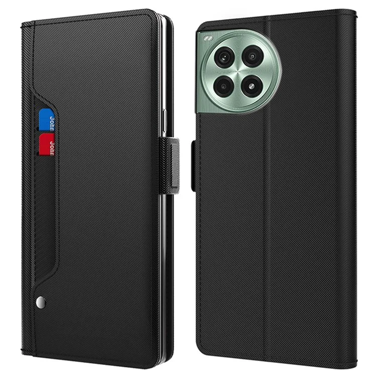 Для OnePlus Ace 3 Pro 5G Чехол Зеркальный PU Кожаный Откидной Стенд Ударопрочный Чехол для Телефона - Черный