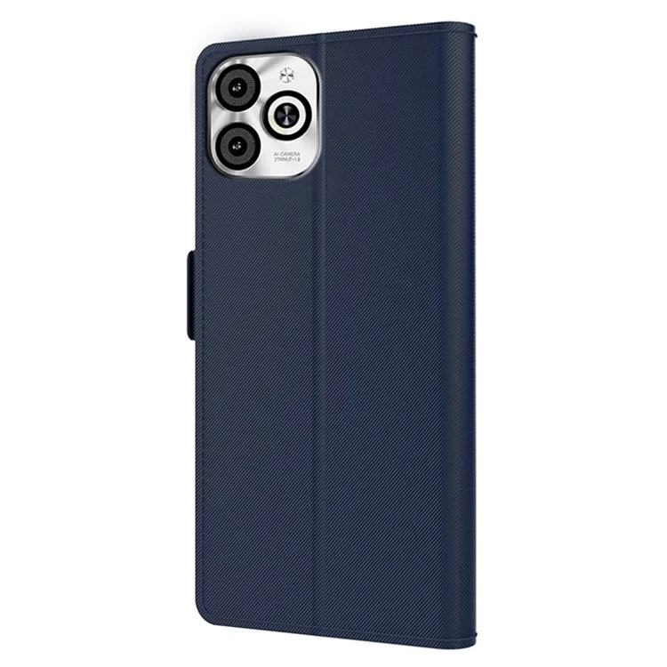 For Infinix Smart 8 HD 4G Case Mirror PU Leather Flip Phone Cover with Stand Card Slot - Blue