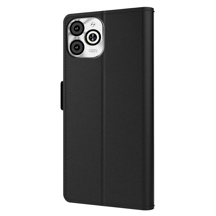 For Infinix Smart 8 4G Case Stand Mirror PU Leather Full Body Protective Phone Cover - Black